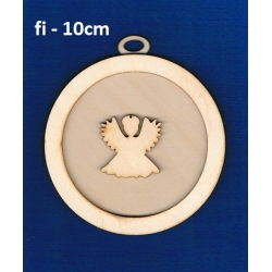 SKLEJKA #3mm Bombka 10cm z obręczą + aniołek 3D